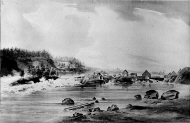 Utsikt av Gullöfallet och Ekeblads sluss