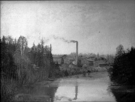 Utsikt över bruket och sulfitfabriken