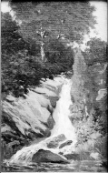 Utsikt av Humingbäckens vattenfall